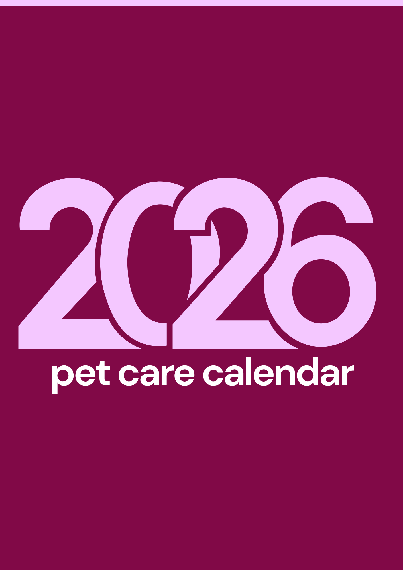 Pet Care Calendar 2026 PDF