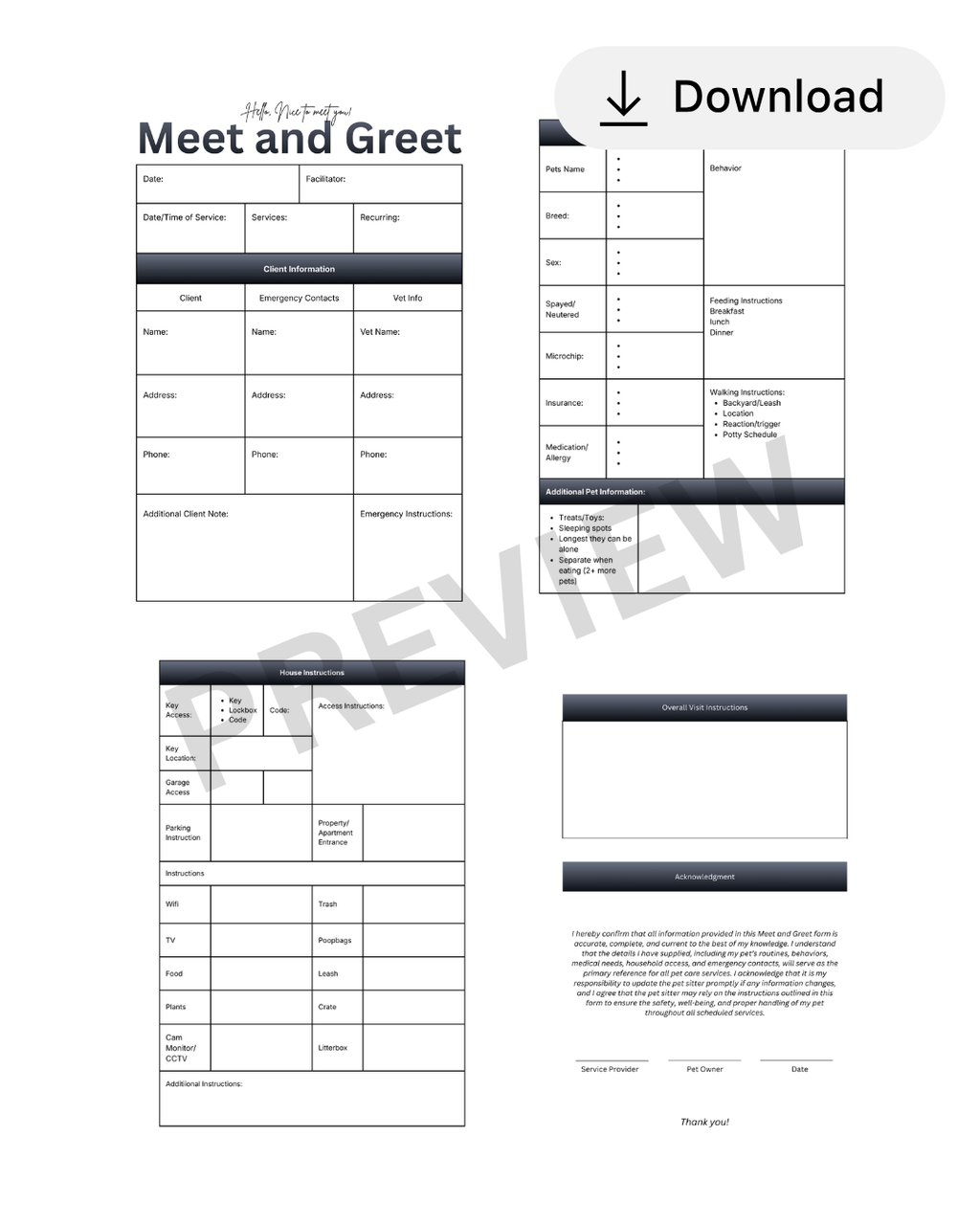 Meet and Greet Form