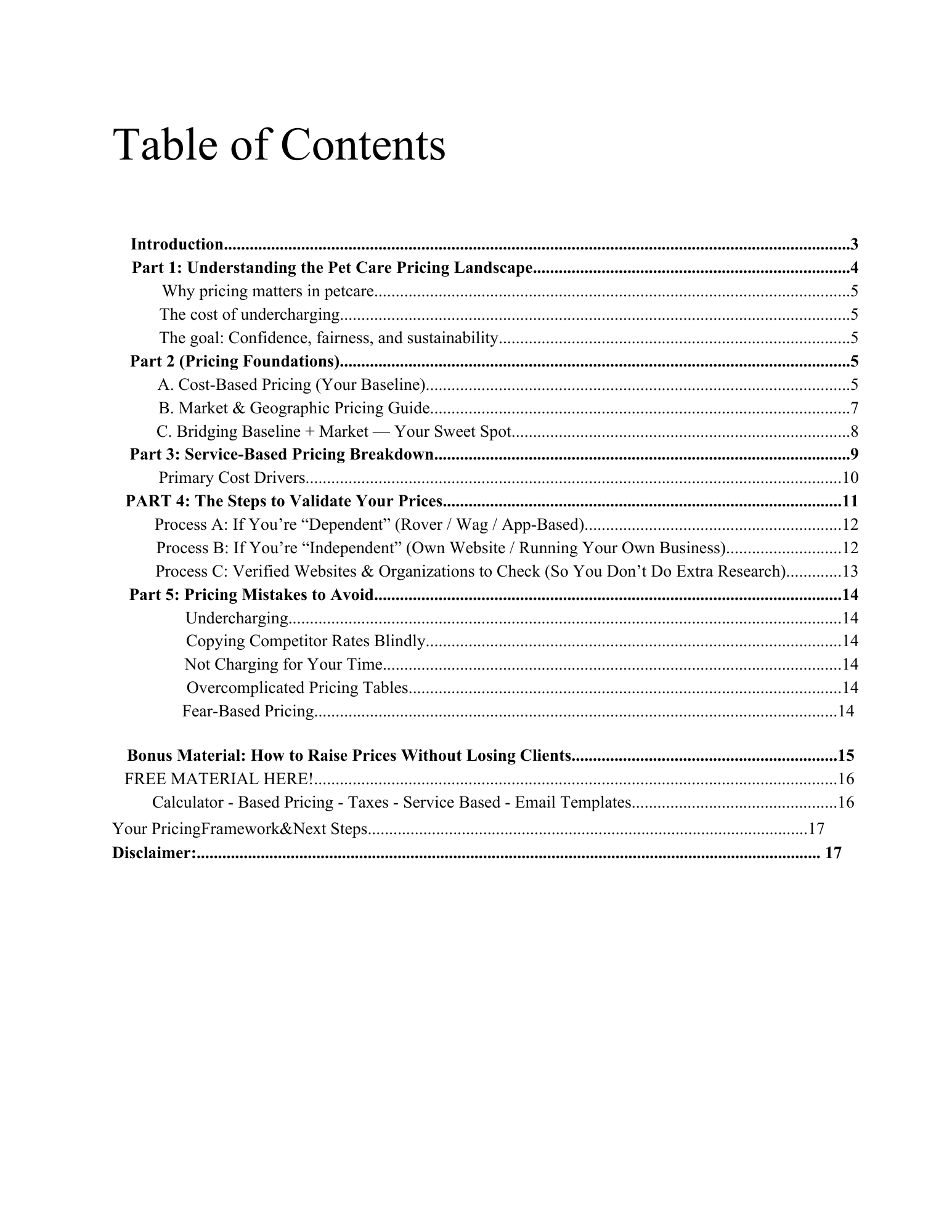 The Pet Sitter’s Pricing Shortcut