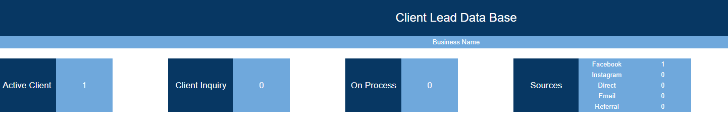 Client Lead Spreadsheet Tracker